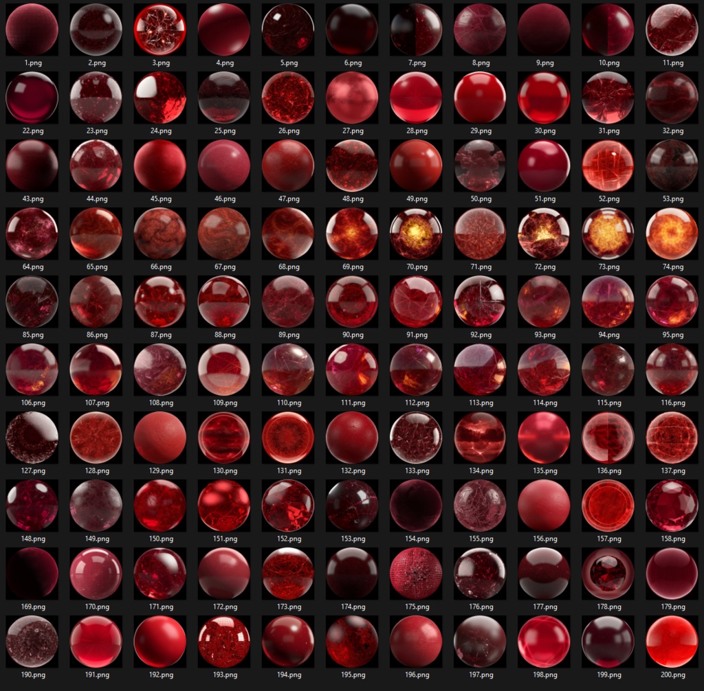 300+ Ruby Red Matcaps ❤️ CC0 商用利用可 ❤️ Pixel Place ❤️