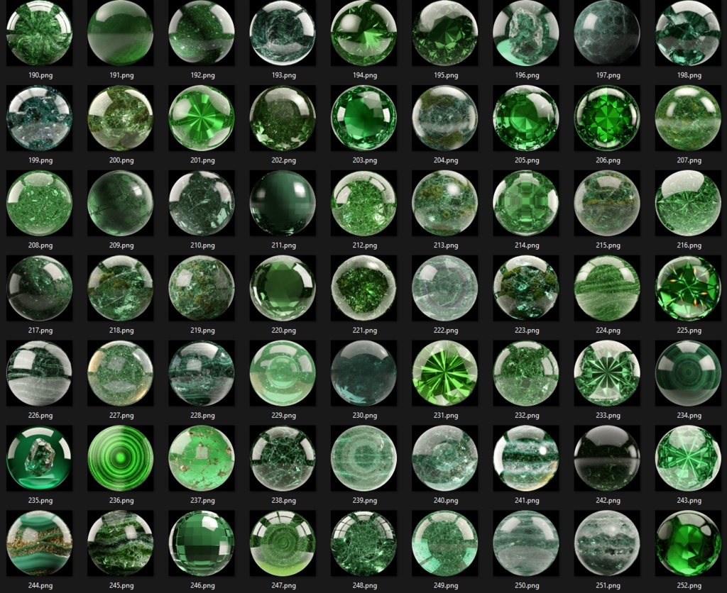 300+ Emerald Green Matcaps 💚 CC0 商用利用可 💚 Pixel Place 💚