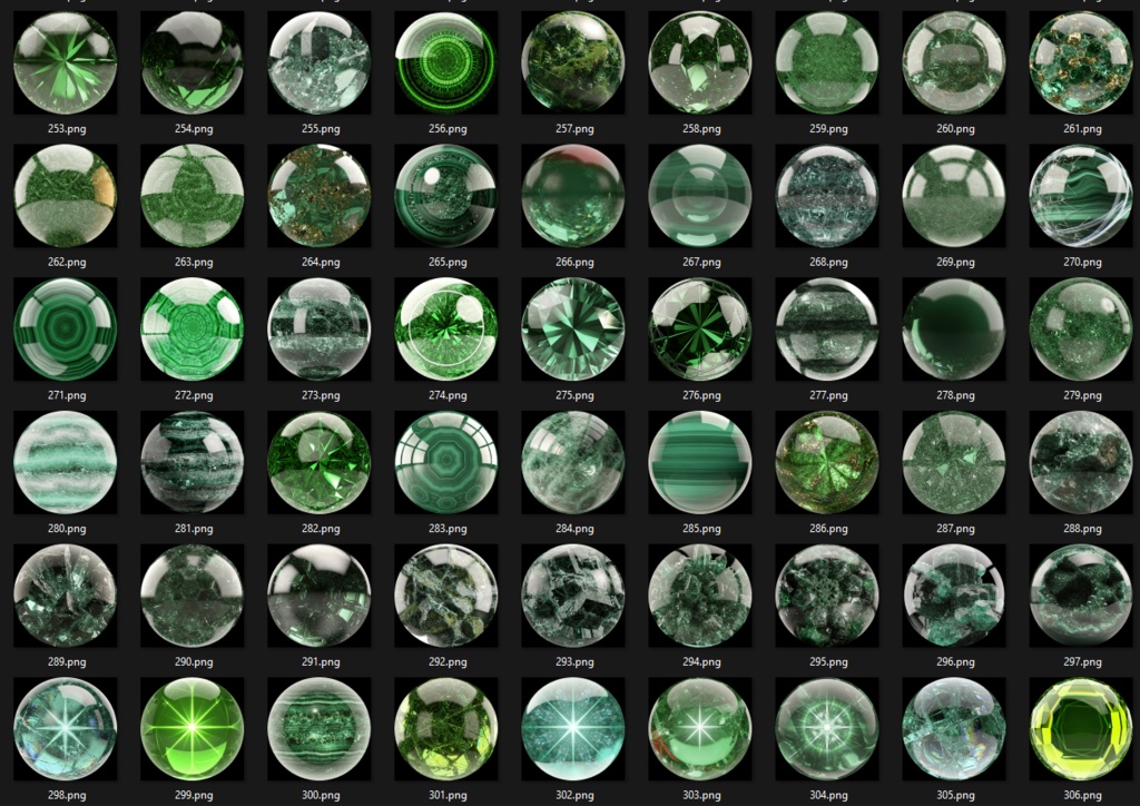 300+ Emerald Green Matcaps 💚 CC0 商用利用可 💚 Pixel Place 💚