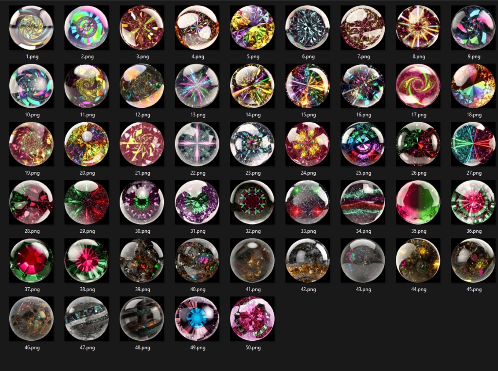 50 Gemstone Matcaps 2 💖 CC0 商用利用可 💖 Pixel Place 💖
