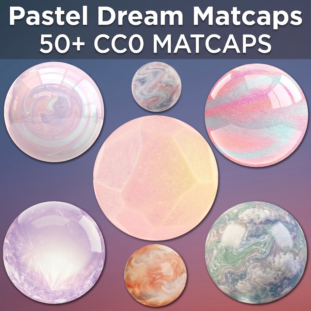 50+ Pastel Dream Matcaps 🩷 CC0 商用利用可 🩷 Pixel Place 🩷