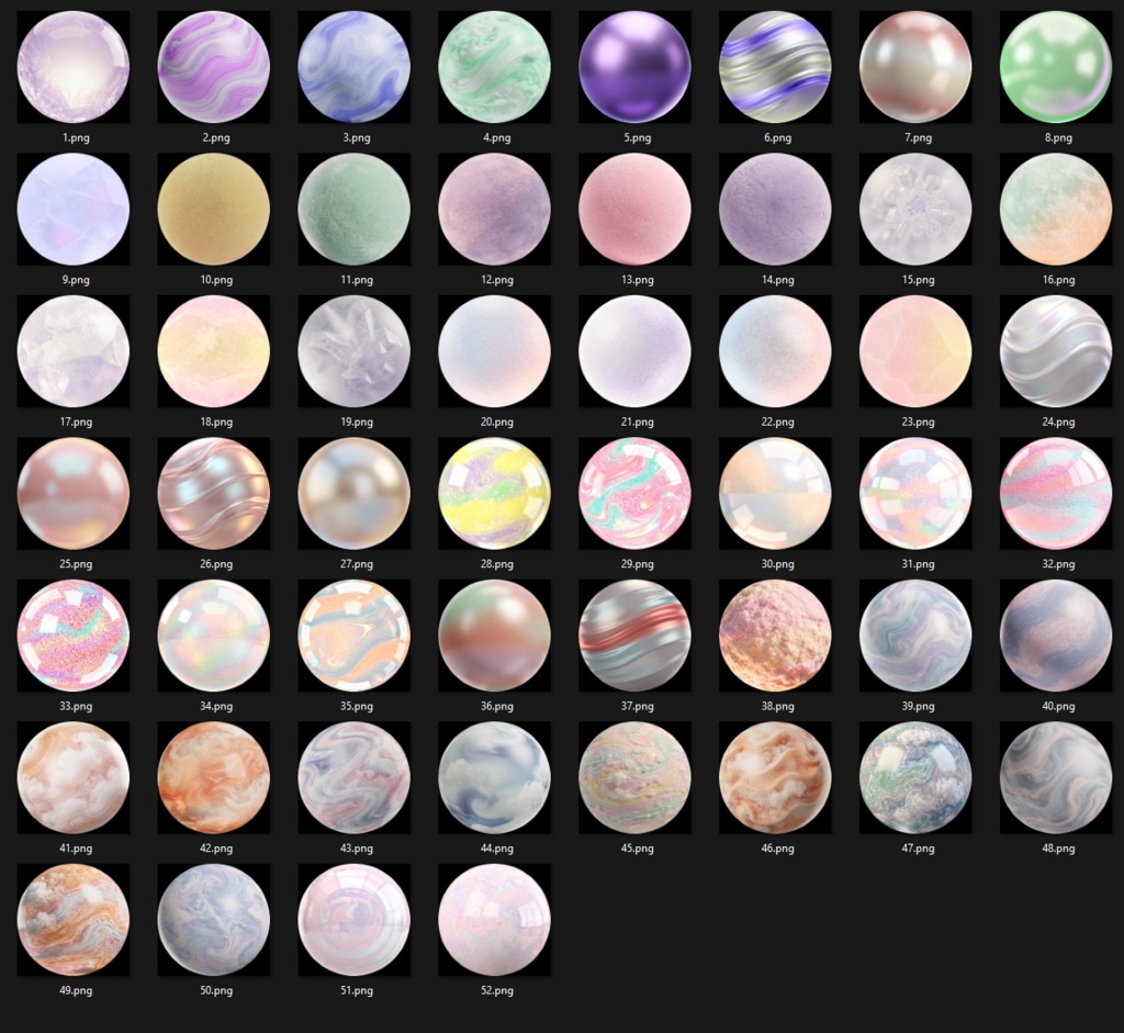 Pastel Dream Matcaps 🩷 CC0 商用利用可 🩷 Pixel Place 🩷