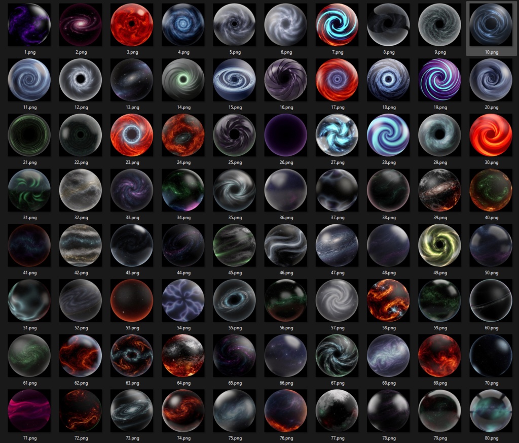 125 Space Void Matcaps 🩶 CC0 商用利用可 🩶 Pixel Place 🩶
