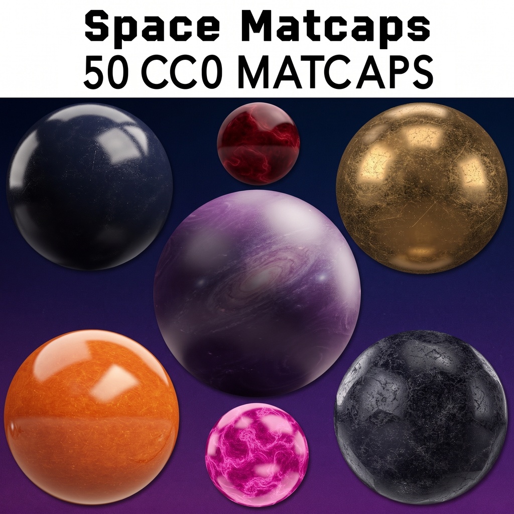 50 Space Matcaps 💜 CC0 商用利用可 💜 Pixel Place 💜