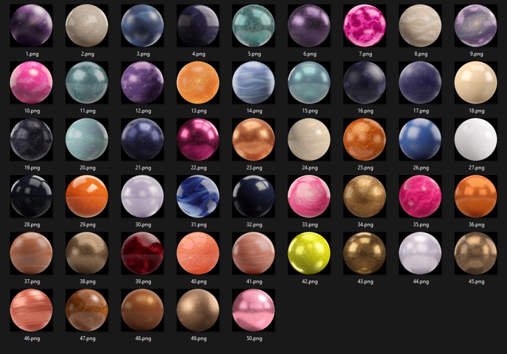 50 Space Matcaps ๐ CC0 ๅ็จๅฉ็จๅฏ ๐ Pixel Place ๐