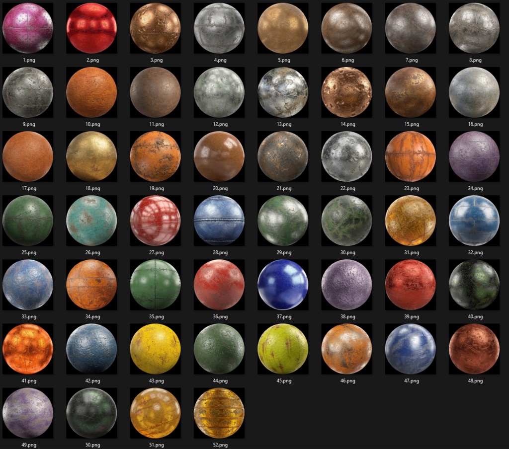 50+ Industrial Matcaps 🩶 CC0 商用利用可 🩶 Pixel Place 🩶