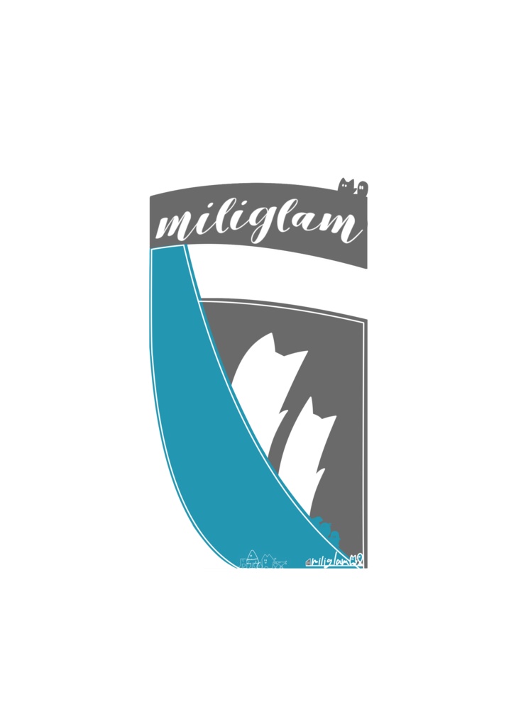 【miliglam】Mili on blue Tシャツ オリキャラT