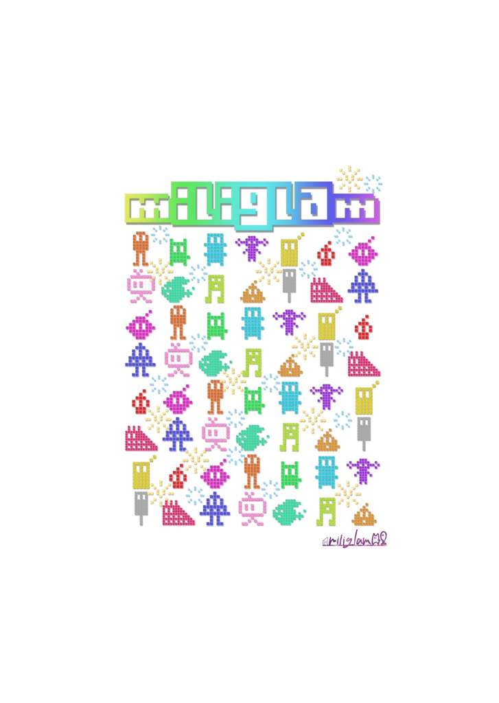 【miliglam】pixel collection Tシャツ オリキャラT