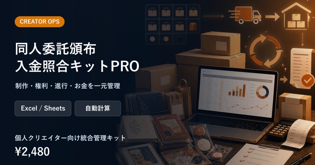 同人委託頒布・納品・返本・入金照合キットPRO