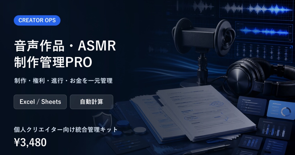 音声作品・ASMR制作進行・キャスト・権利管理PRO