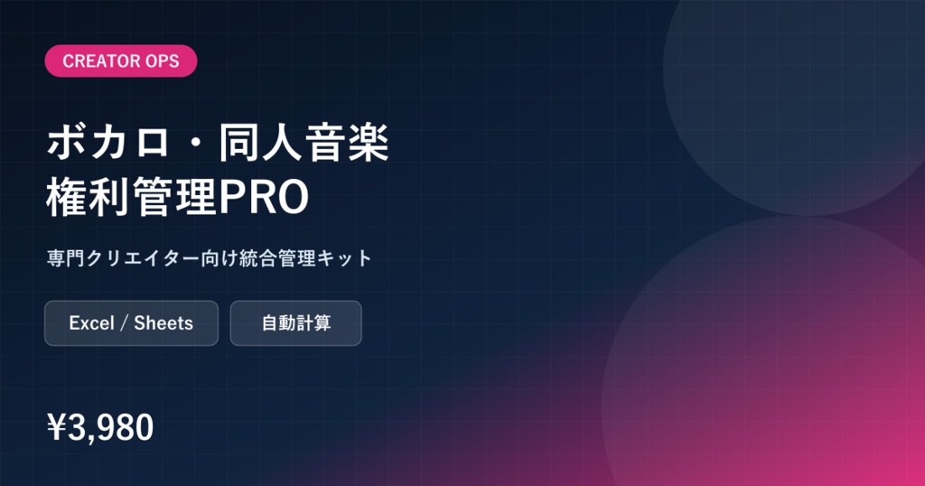 ボカロ・同人音楽コラボ権利・印税分配・配信管理PRO
