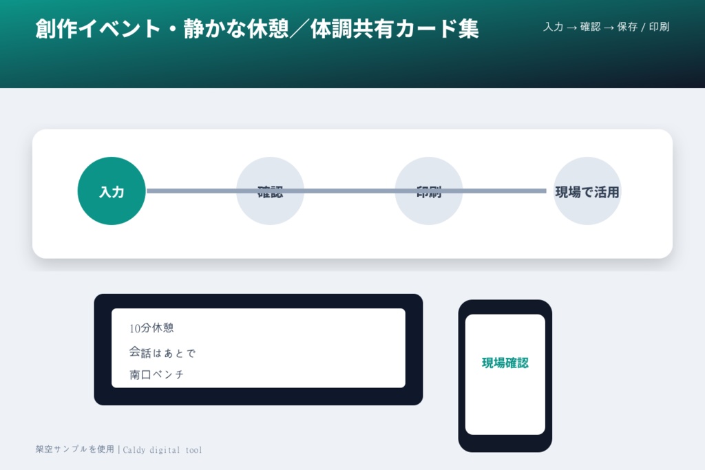 創作イベント・静かな休憩/体調共有カード集