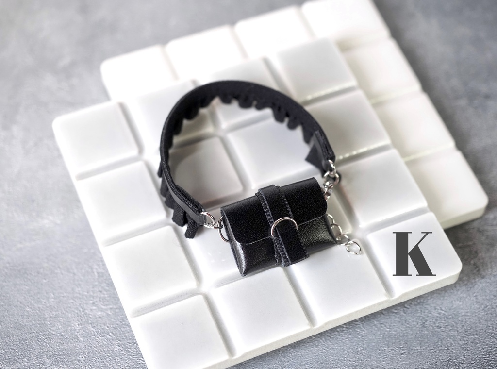 leather bodybag -cross- frill,mix