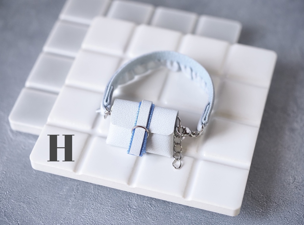 leather bodybag -cross- frill,mix