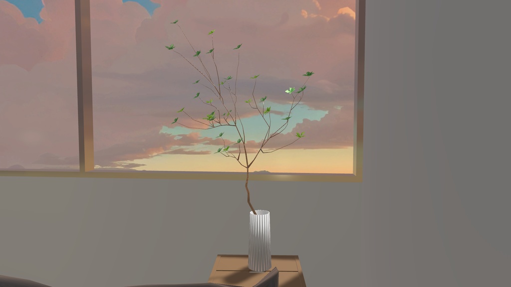 【VRChat想定】爽やかな緑が映える ドウダンツツジ枝もの