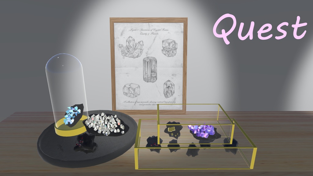 【VRC向け】鉱物ディスプレイ・標本セット / Mineral Display