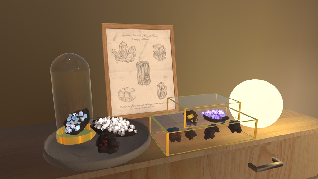 ​【VRC向け】鉱物ディスプレイ・標本セット / Mineral Display