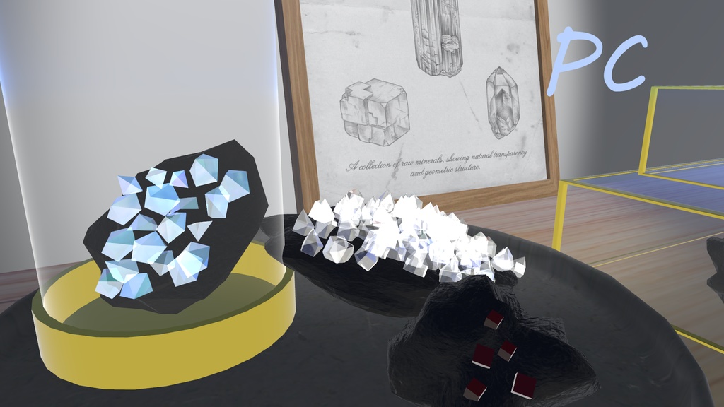 【VRC向け】鉱物ディスプレイ・標本セット / Mineral Display