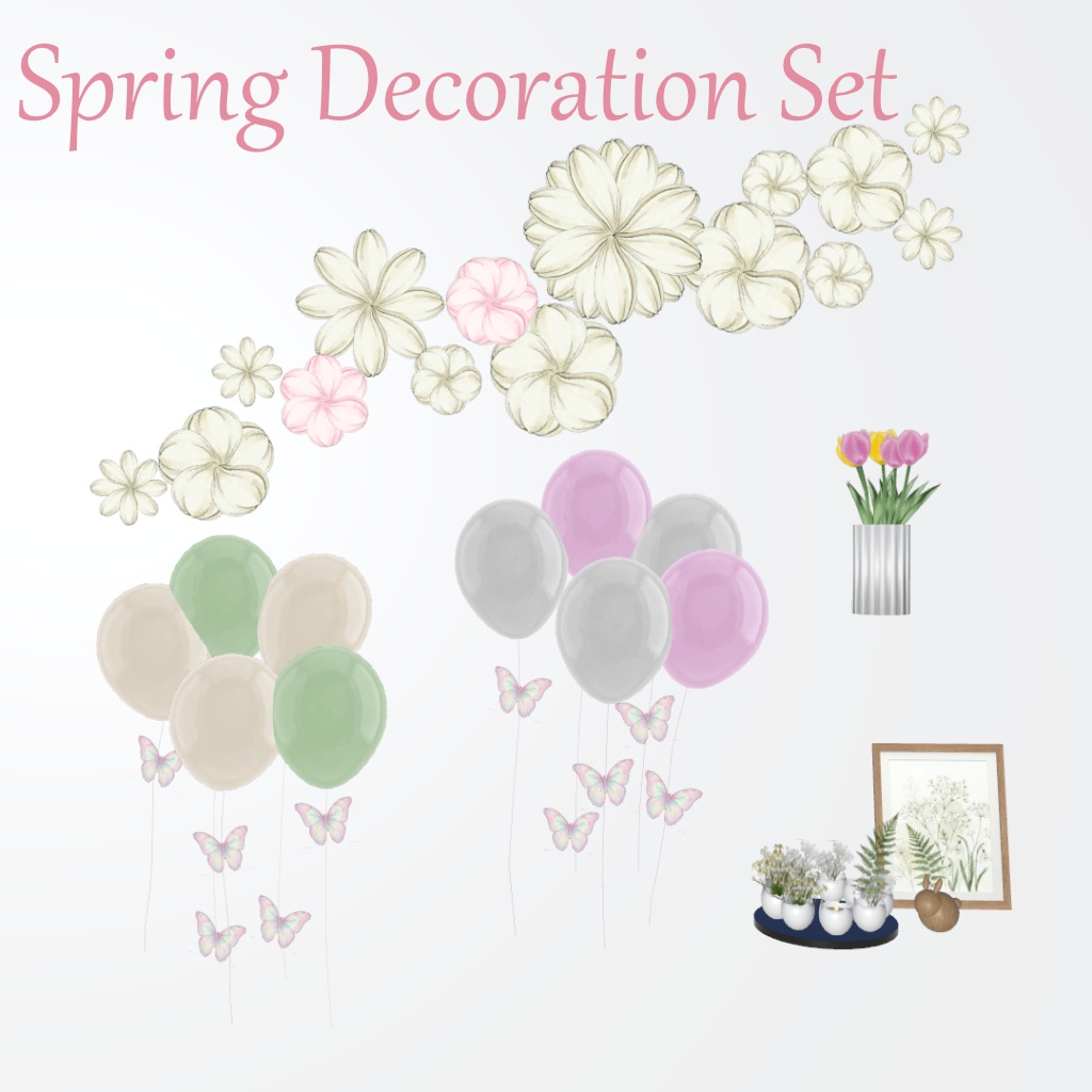 【VRChat向け】春を彩るデコレーションセット -Spring Decoration Set-