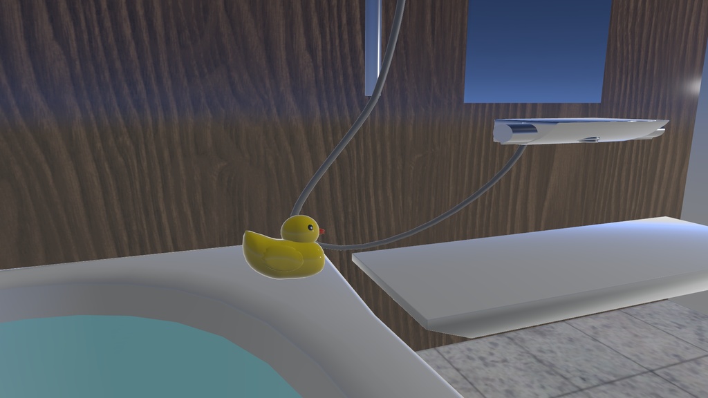 【VRChat想定】【無料】水のでるアヒルのおもちゃ