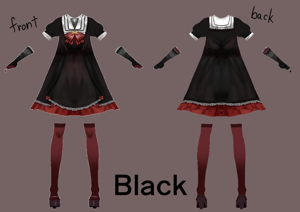 【VRoid用テクスチャ】クラシックセーラー服