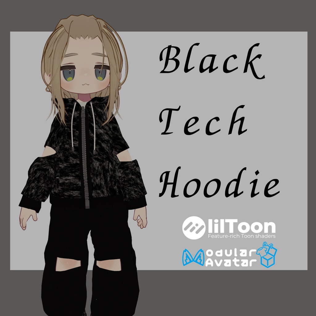 Black Tech Hoodie 【まめふれんず対応】