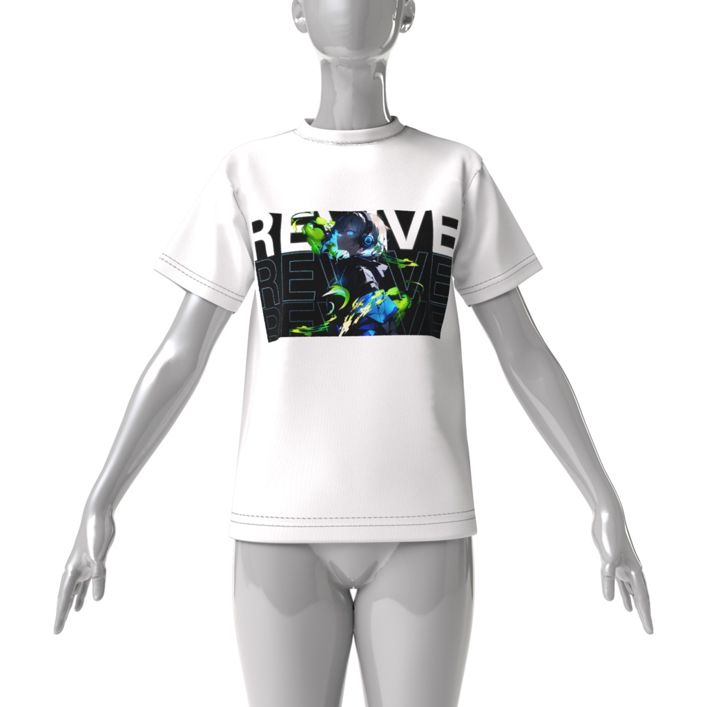 Rev.ちゃん サイバーパンク ビッグシルエットTシャツ