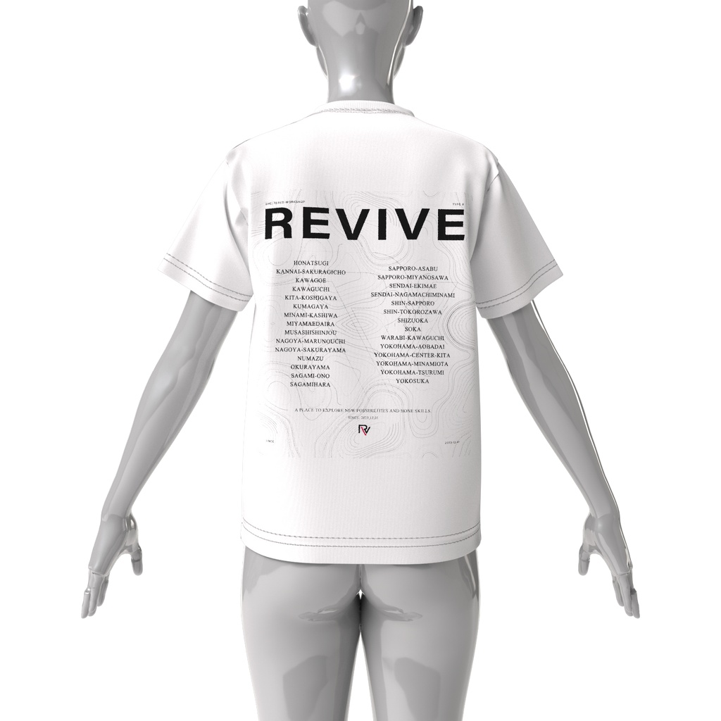 Rev.ちゃん サイバーパンクver.2 ホワイト ビッグシルエットTシャツ(両面印刷)
