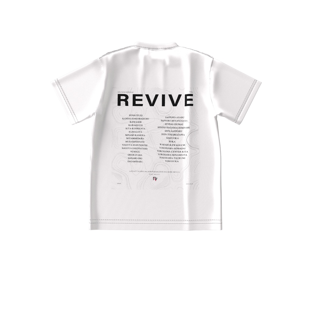 Rev.ちゃん サイバーパンクver.2 ホワイト ビッグシルエットTシャツ(両面印刷)