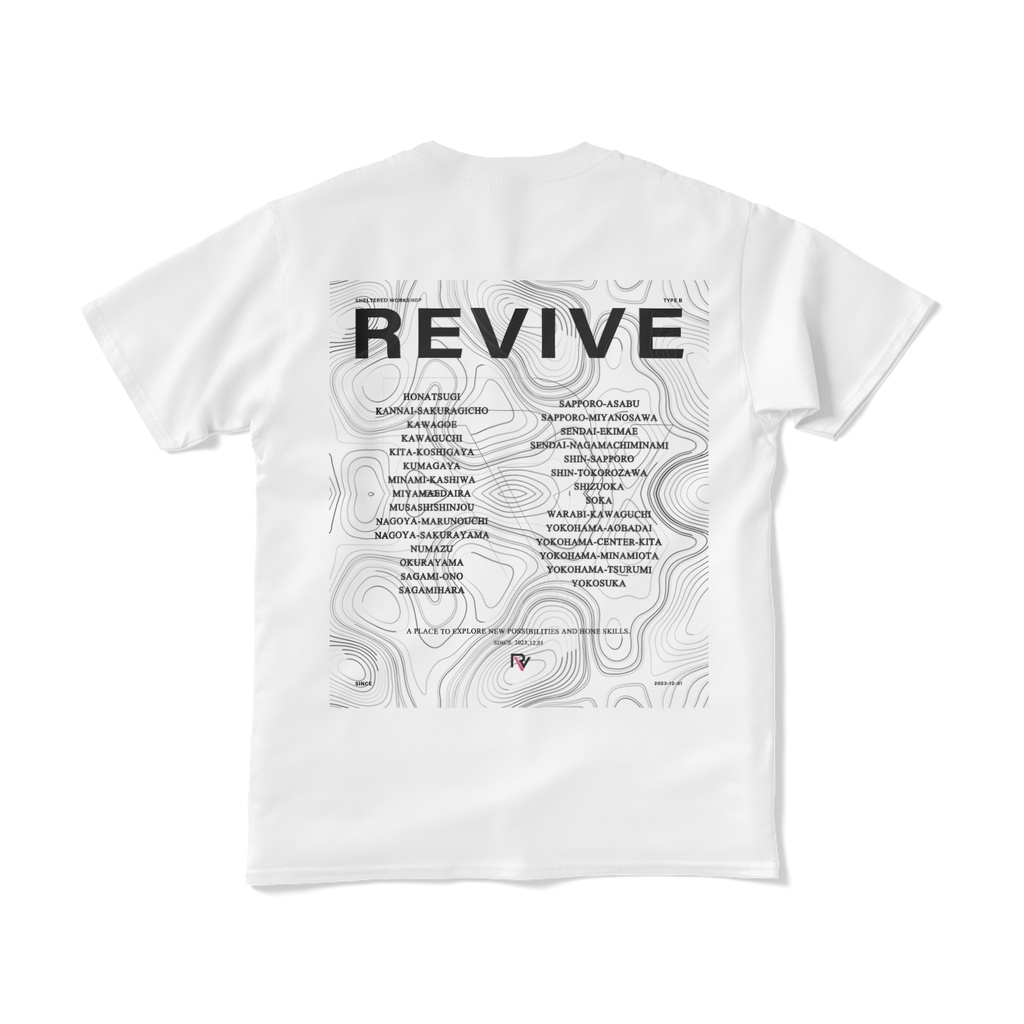 Rev.ちゃん サイバーパンクver.2 ホワイト Tシャツ(両面印刷)