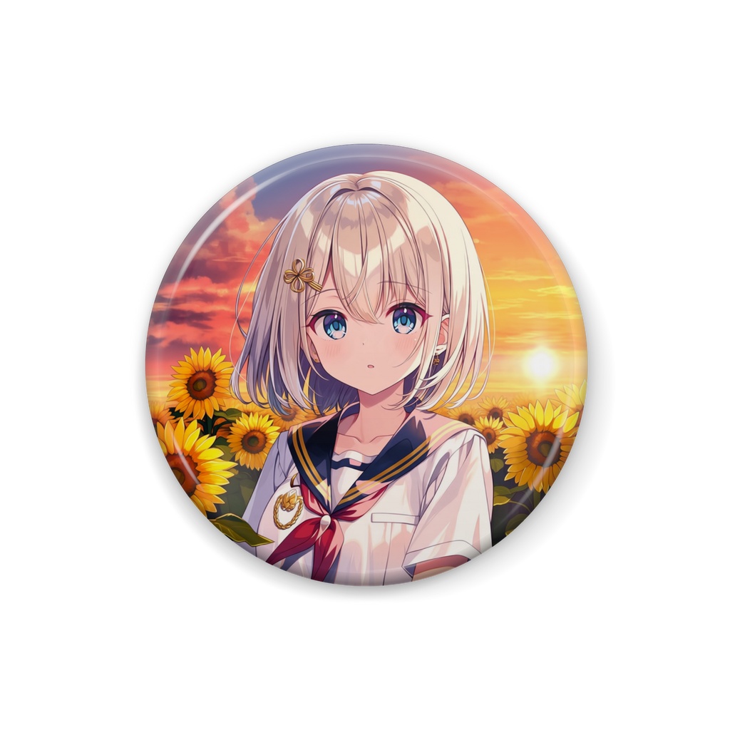 夕焼けひまわりRevちゃん缶バッジ