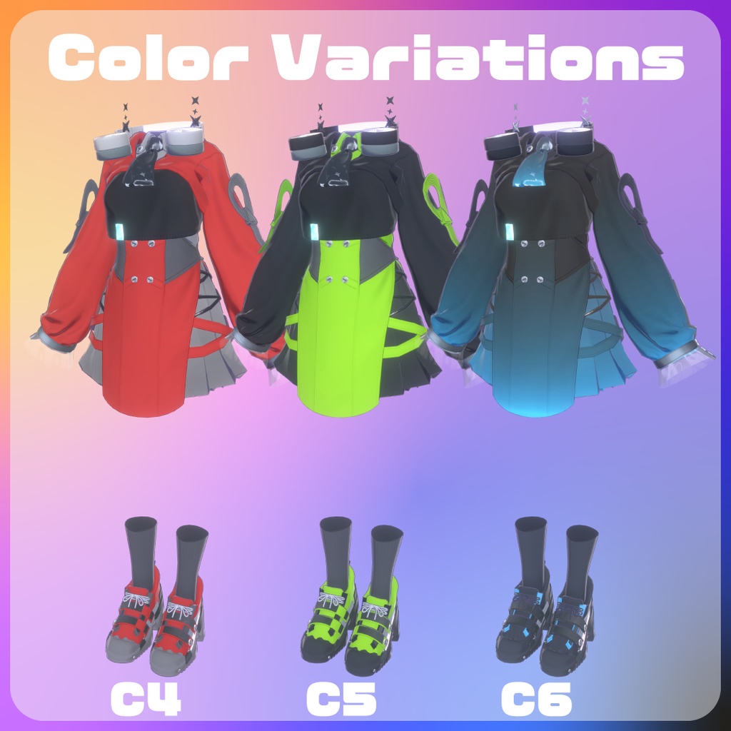 【ギミック付き3D衣装】ポップアップストリーマー【10アバター対応】