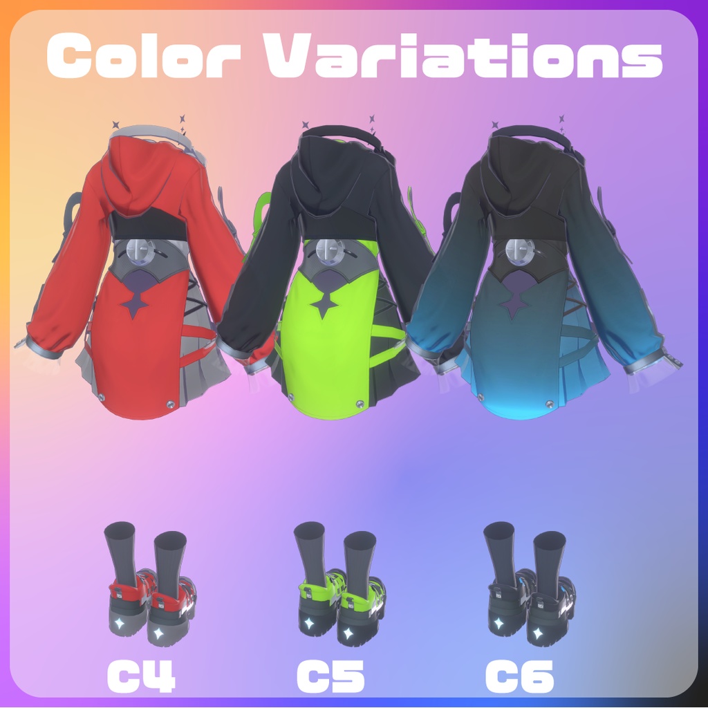 【ギミック付き3D衣装】ポップアップストリーマー【10アバター対応】