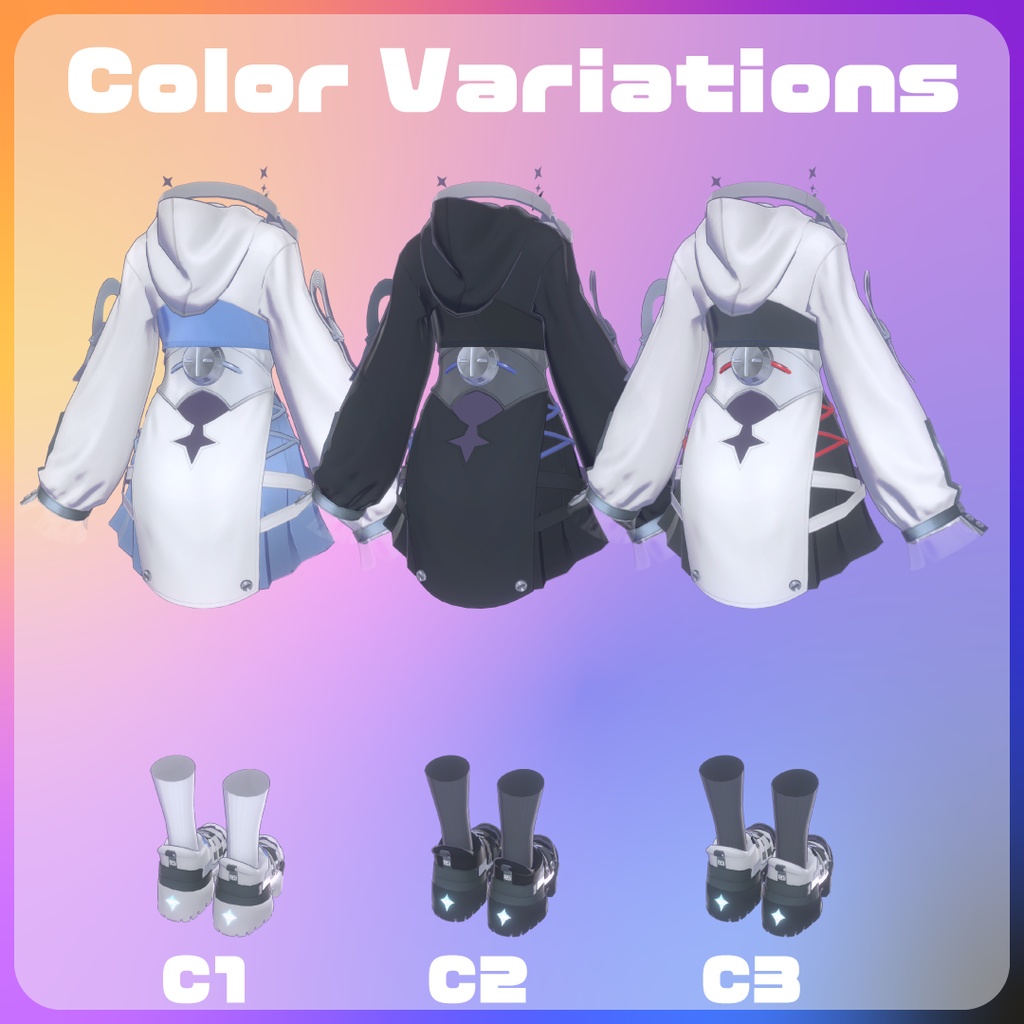 【ギミック付き3D衣装】ポップアップストリーマー【10アバター対応】