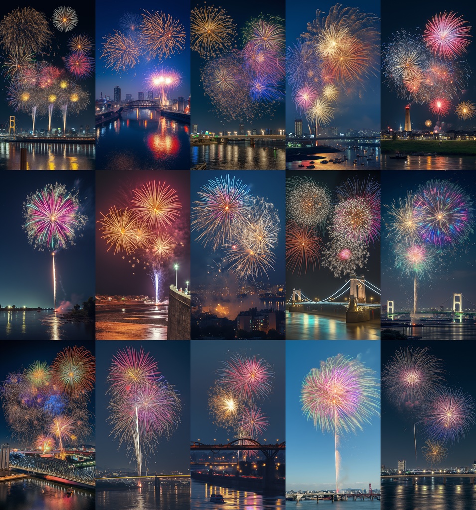 都会の花火 縦型 スマホ 背景