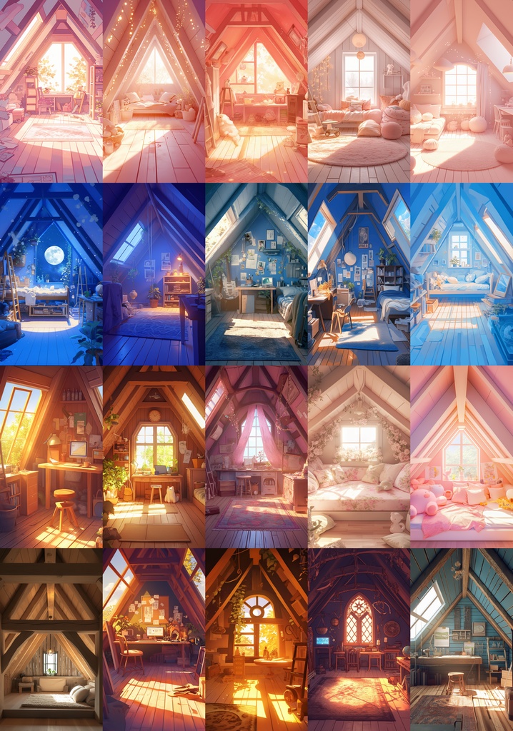 屋根裏部屋 縦型 スマホ 背景