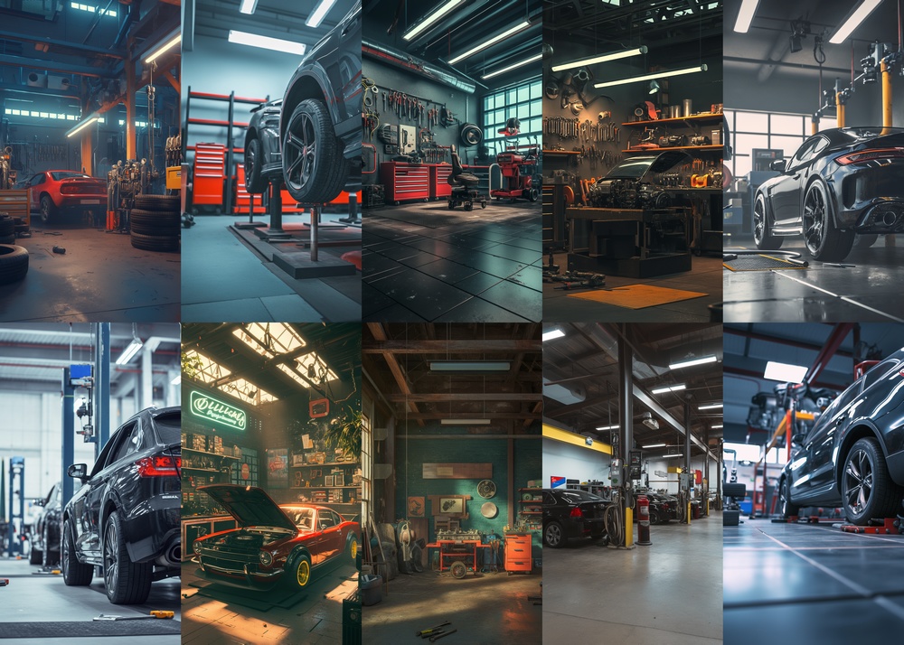 自動車整備工場 縦型 スマホ 背景