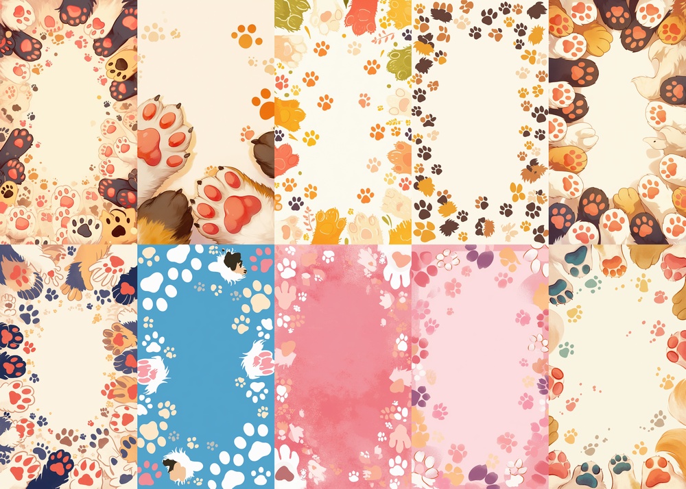 無料 肉球 縦型 スマホ 背景