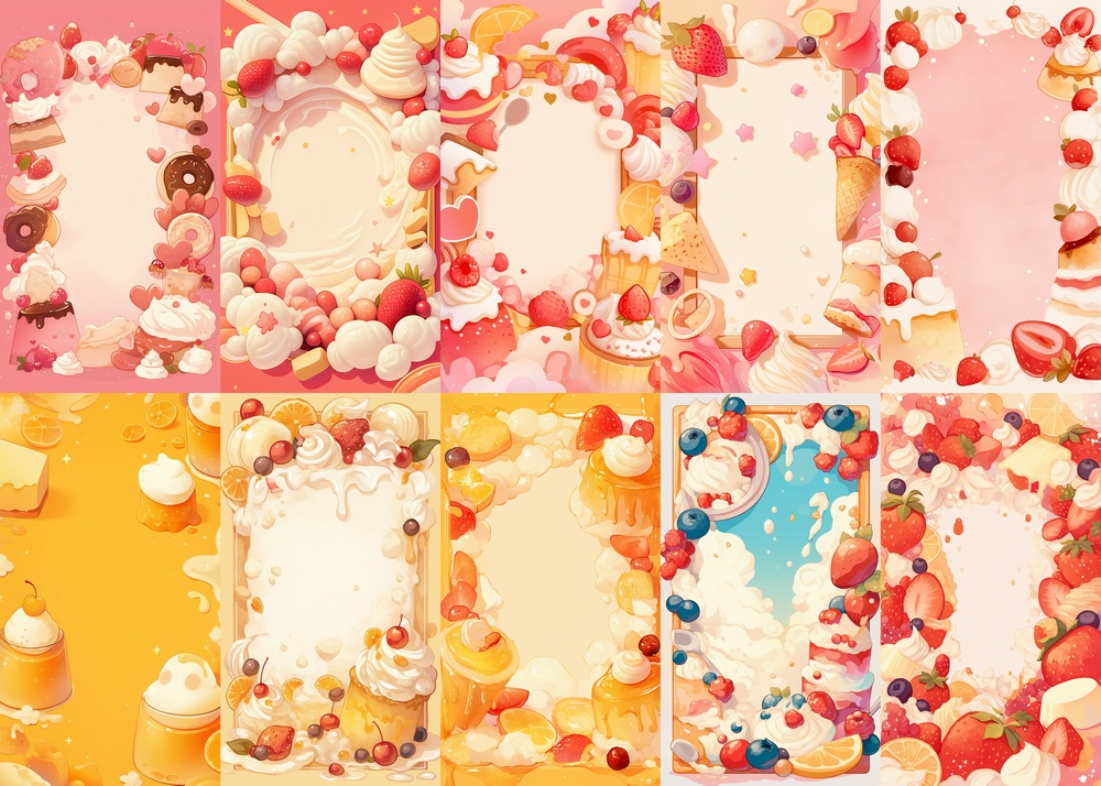 プリン 縦型 スマホ 背景