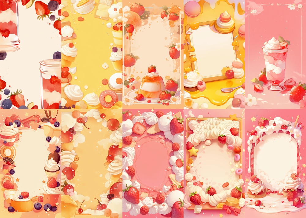 プリン 縦型 スマホ 背景