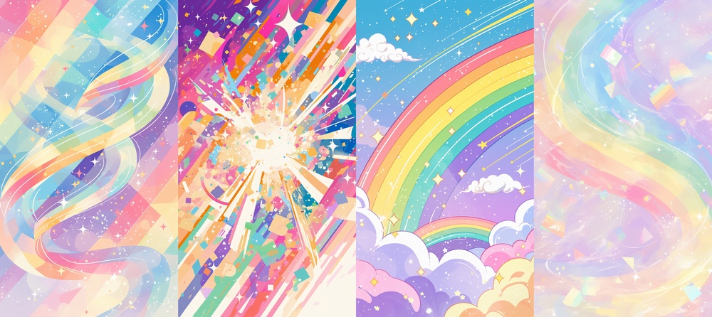 虹 縦型 スマホ 背景