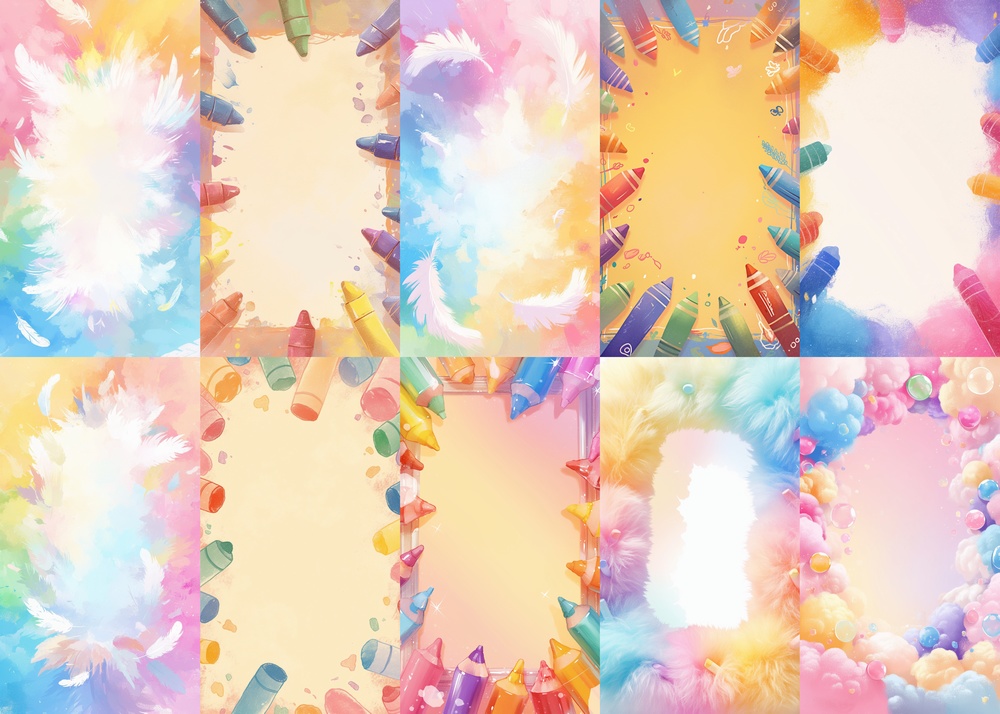 クレヨン 縦型 スマホ 背景