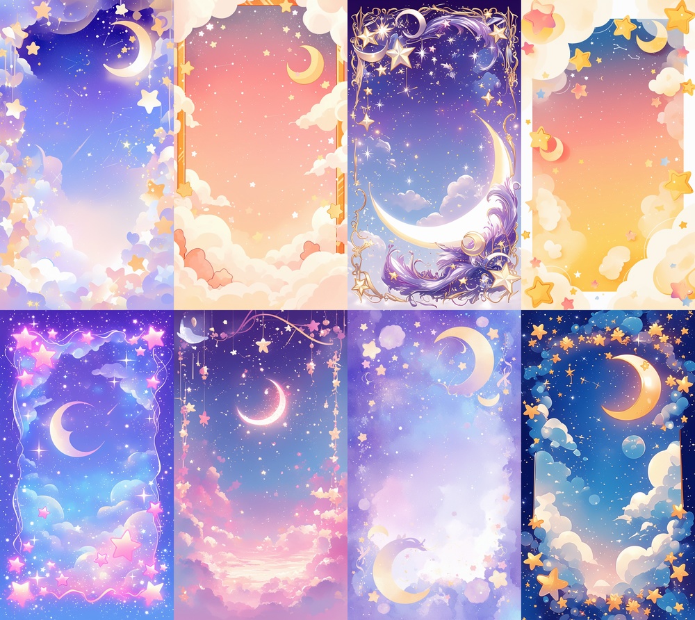 月と星 縦型 スマホ 背景