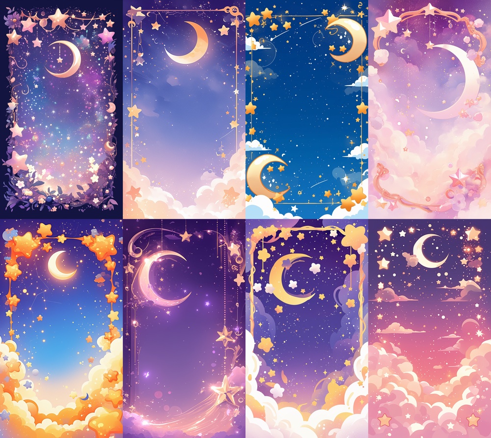 月と星 縦型 スマホ 背景