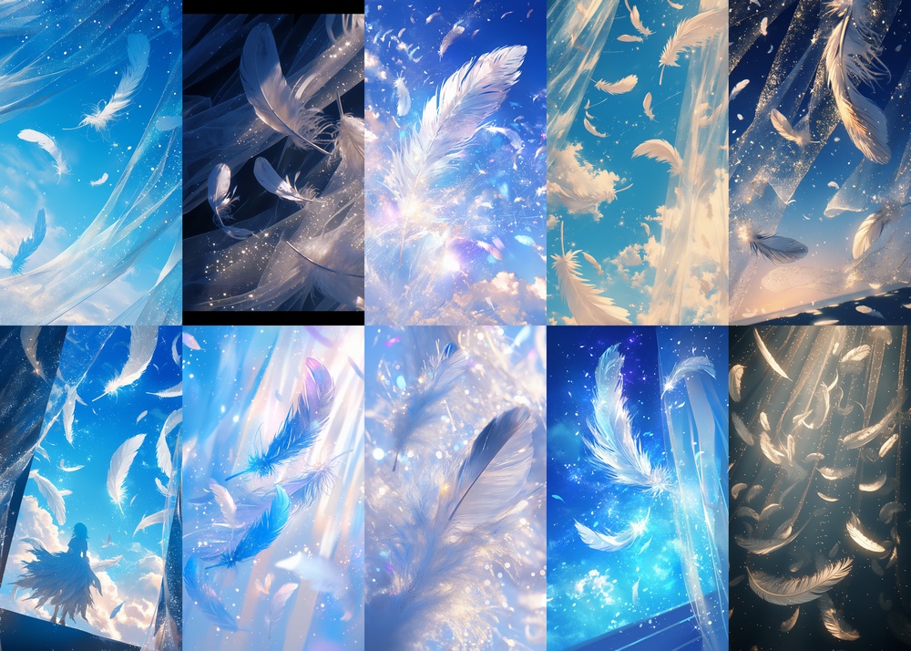 羽根とカーテン 縦型 スマホ 背景