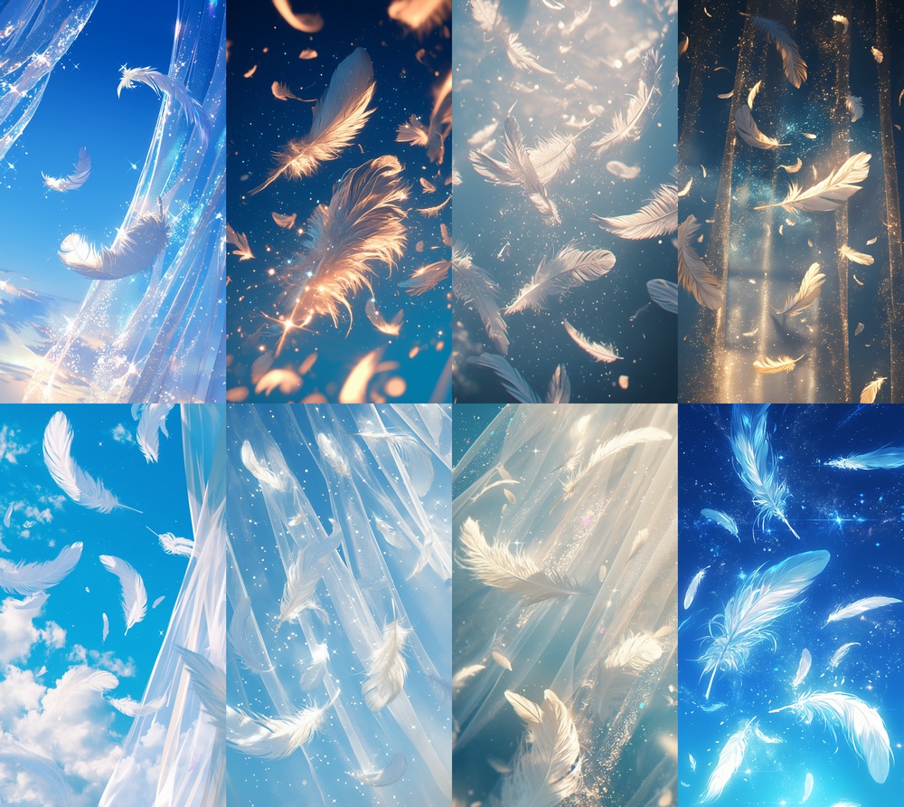 羽根とカーテン 縦型 スマホ 背景