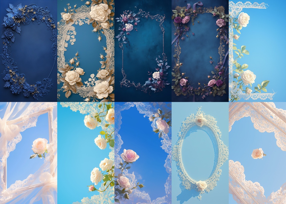 薔薇のフレーム 縦型 スマホ 背景