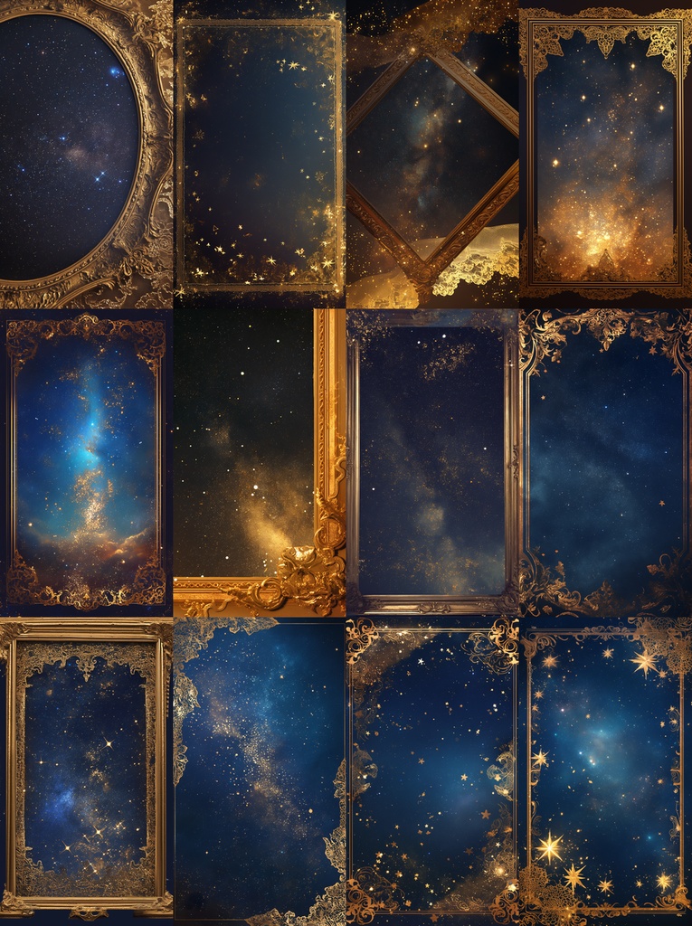 星空フレーム 縦型 スマホ 背景 24枚