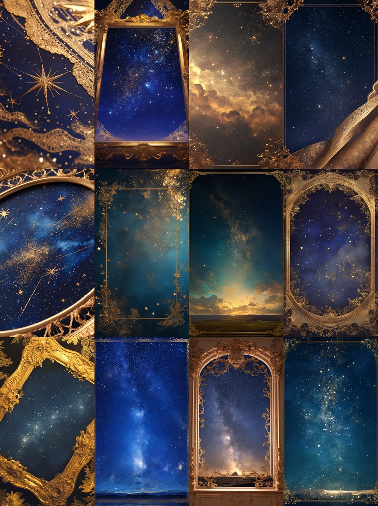 星空フレーム 縦型 スマホ 背景 24枚