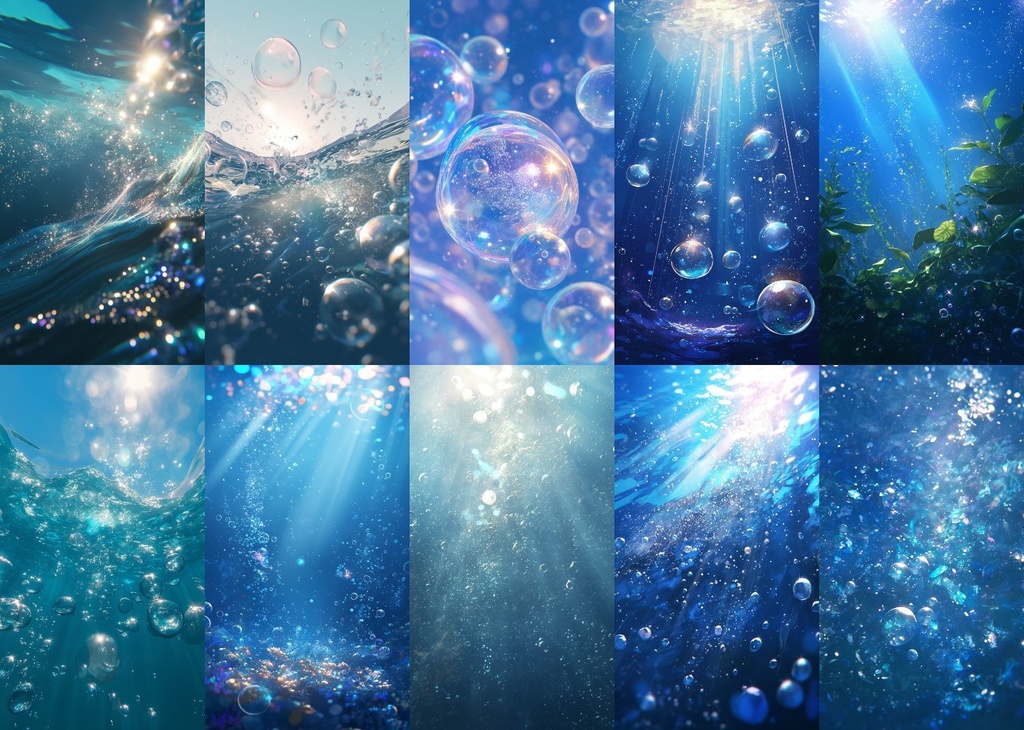 水中の泡 縦型 スマホ 背景 68枚